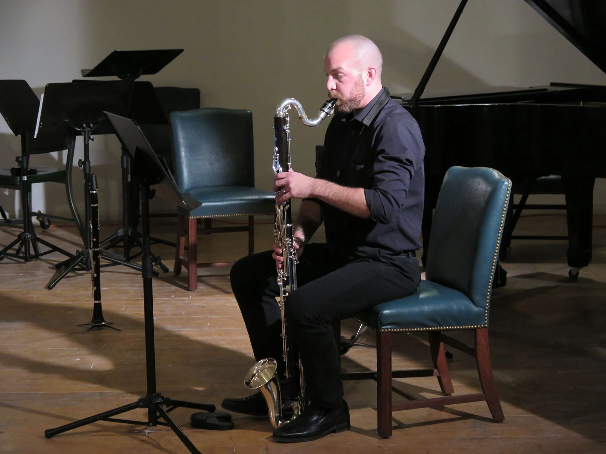 Performing Hong-Da Chin's Perpetuity for bass clarinet @ Spaces in Cleveland (2016)