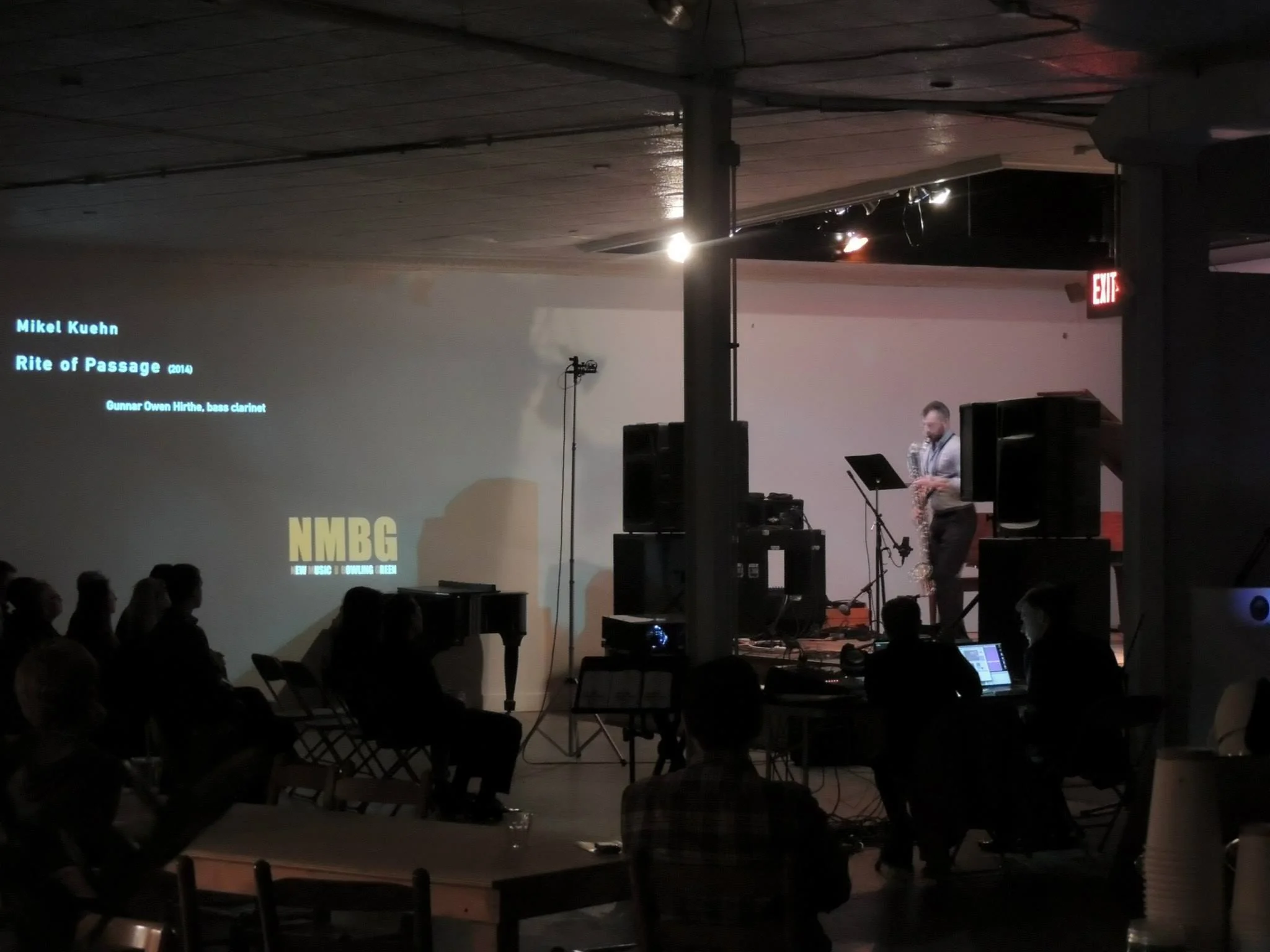 New Music from Bowling Green's performance of Mikel Kuehn's Rite of Passage for bass clarinet and live electronics @ Trinosophes in Detroit (2014)