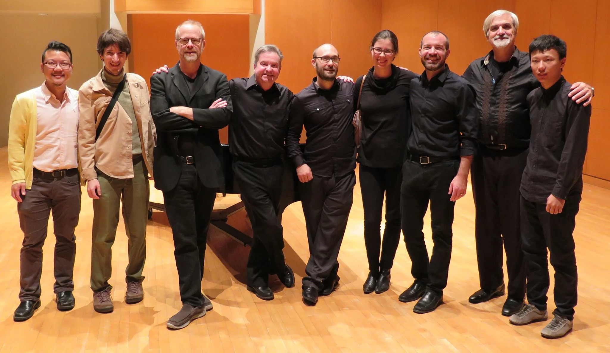 No Exit New Music Ensemble members with featured composers @ CSU's Drinko Hall in Cleveland (2016)