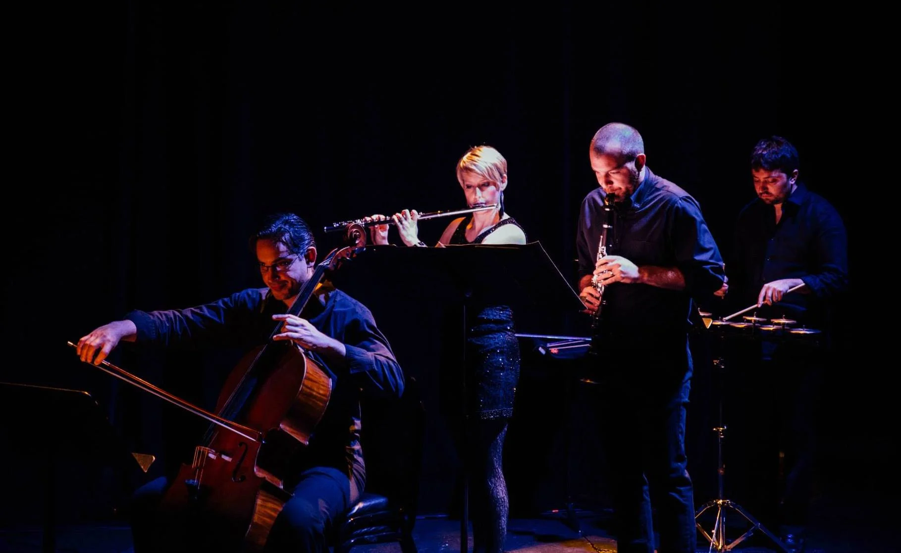 Pittsburgh New Music Ensemble's world premiere of Calvin Hitchcock's Lehelet @ City Theatre in Pittsburgh (2015)