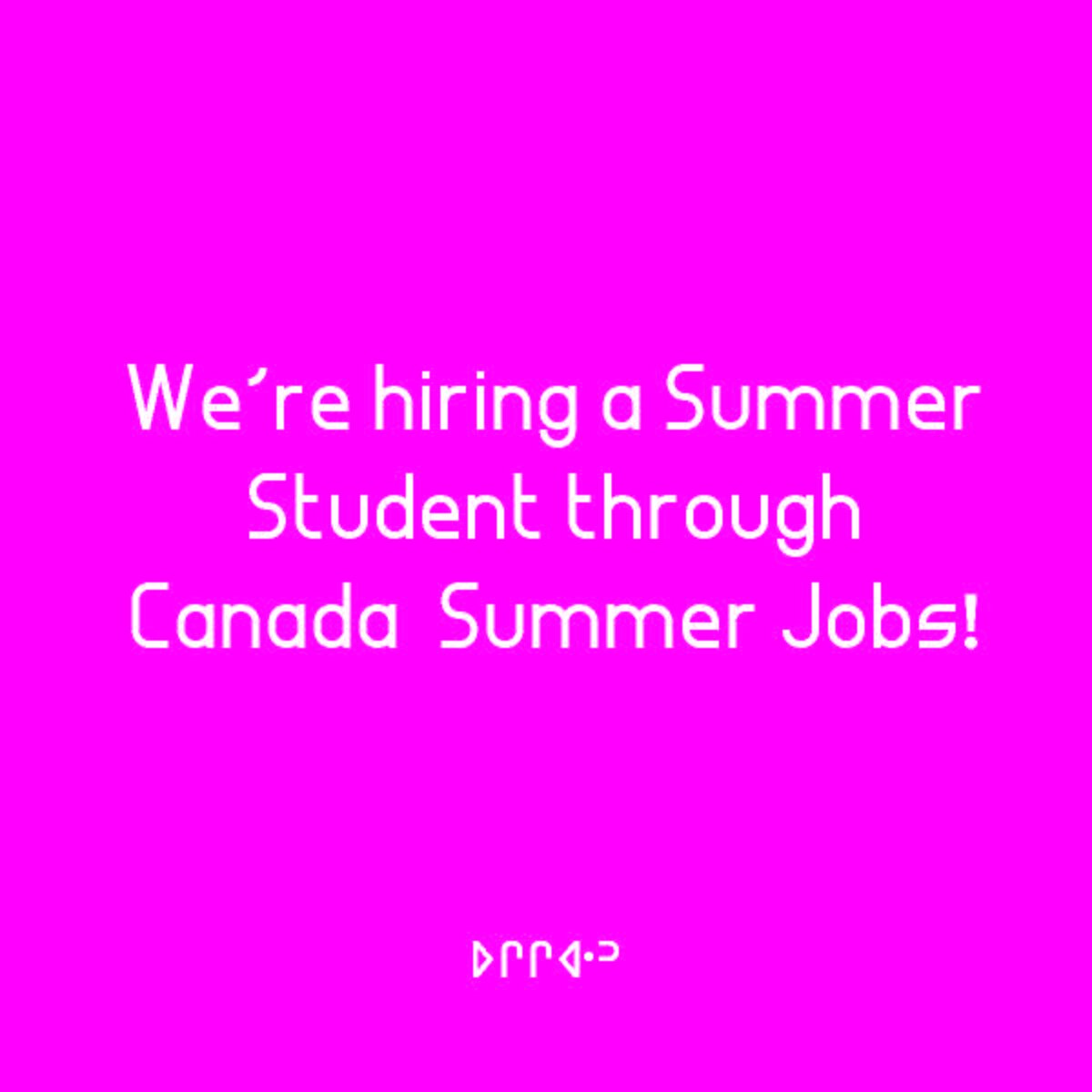 We're Hiring a Gallery Attendant through the Canada Summer Jobs program 