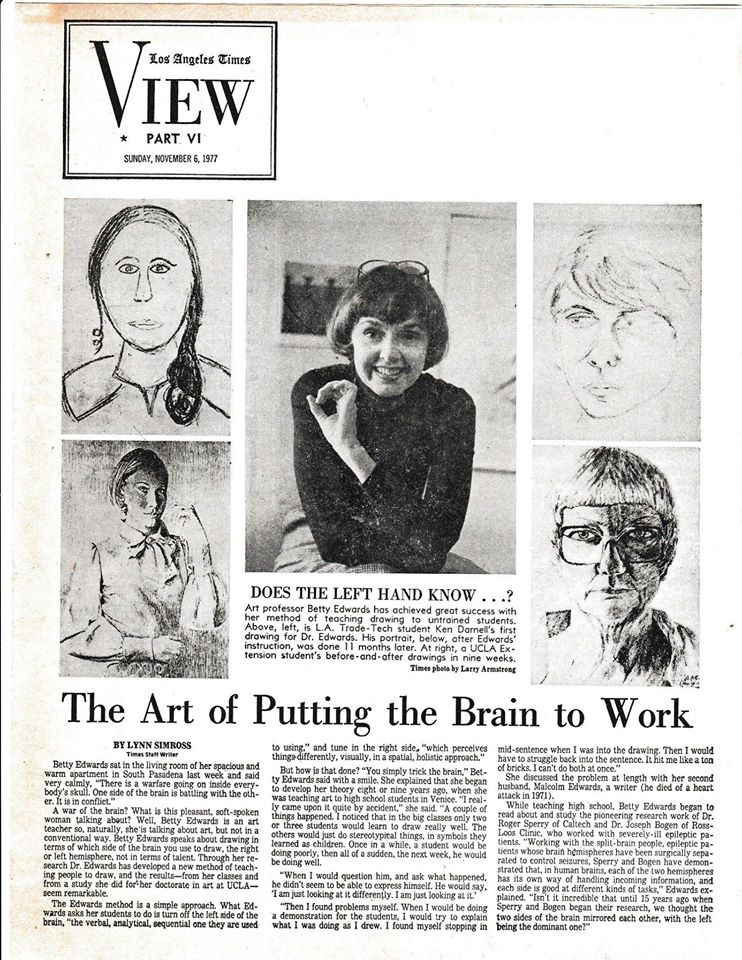 Betty Edwards in 1977: The Art of Putting the Brain to Work