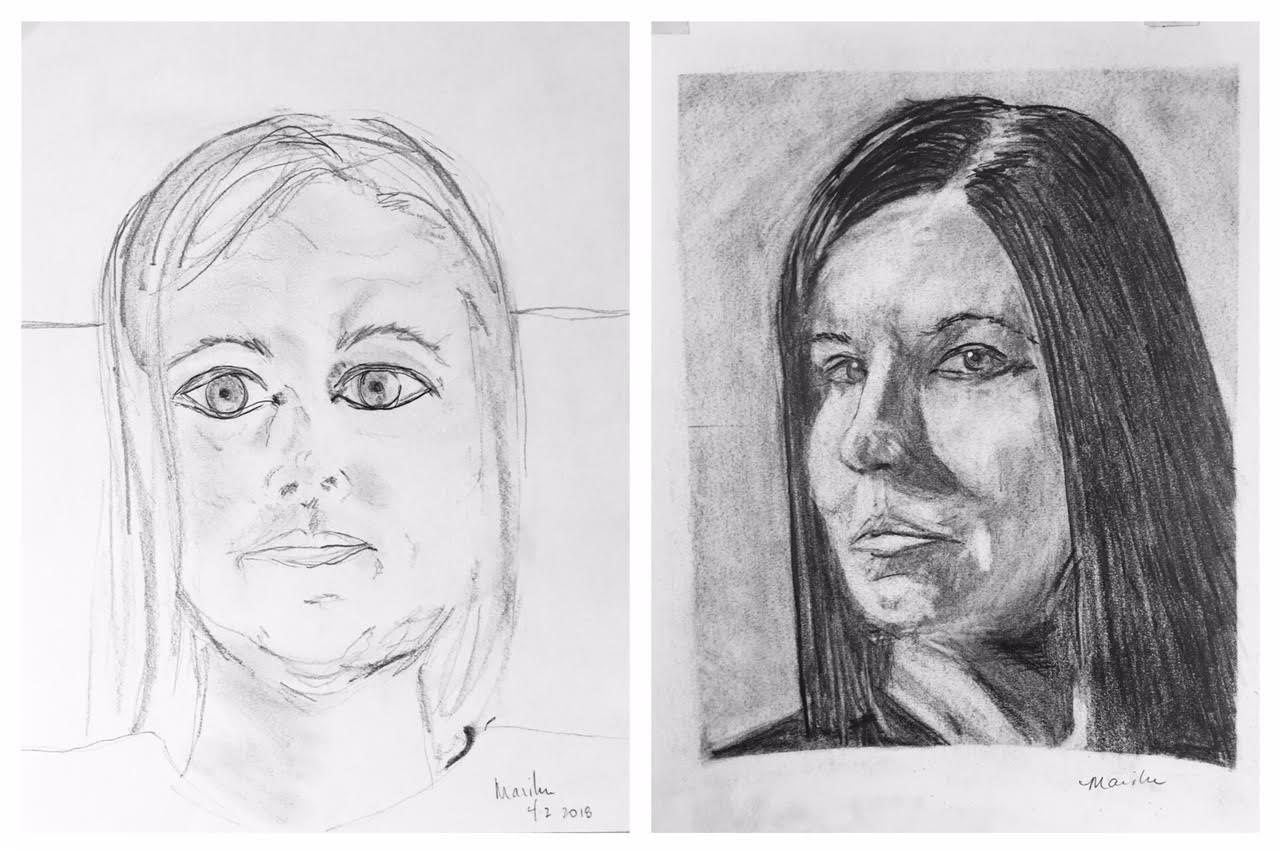 Before and After Self-Portrait April 2018