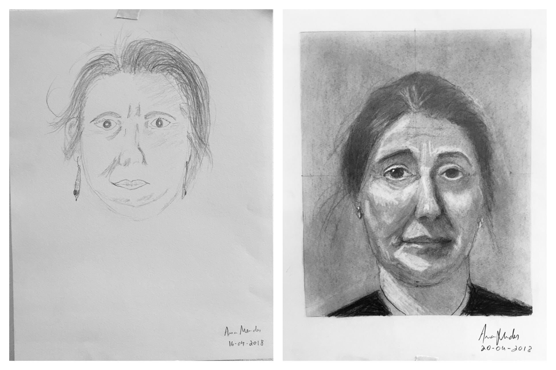 Ana's Before and After Self-Portrait April 2018