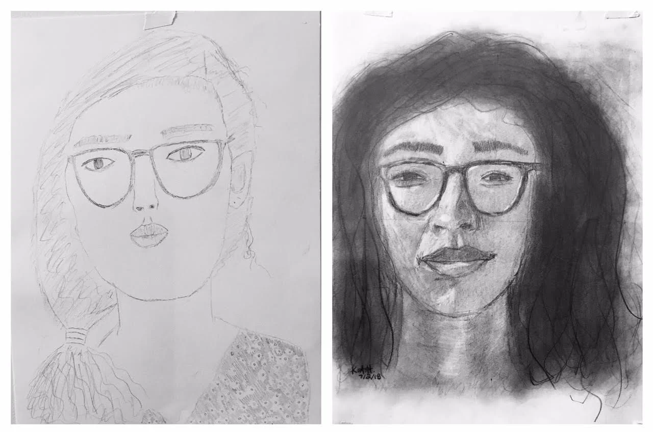 Kazumi's Before and After Self-Portraits June-July 2018