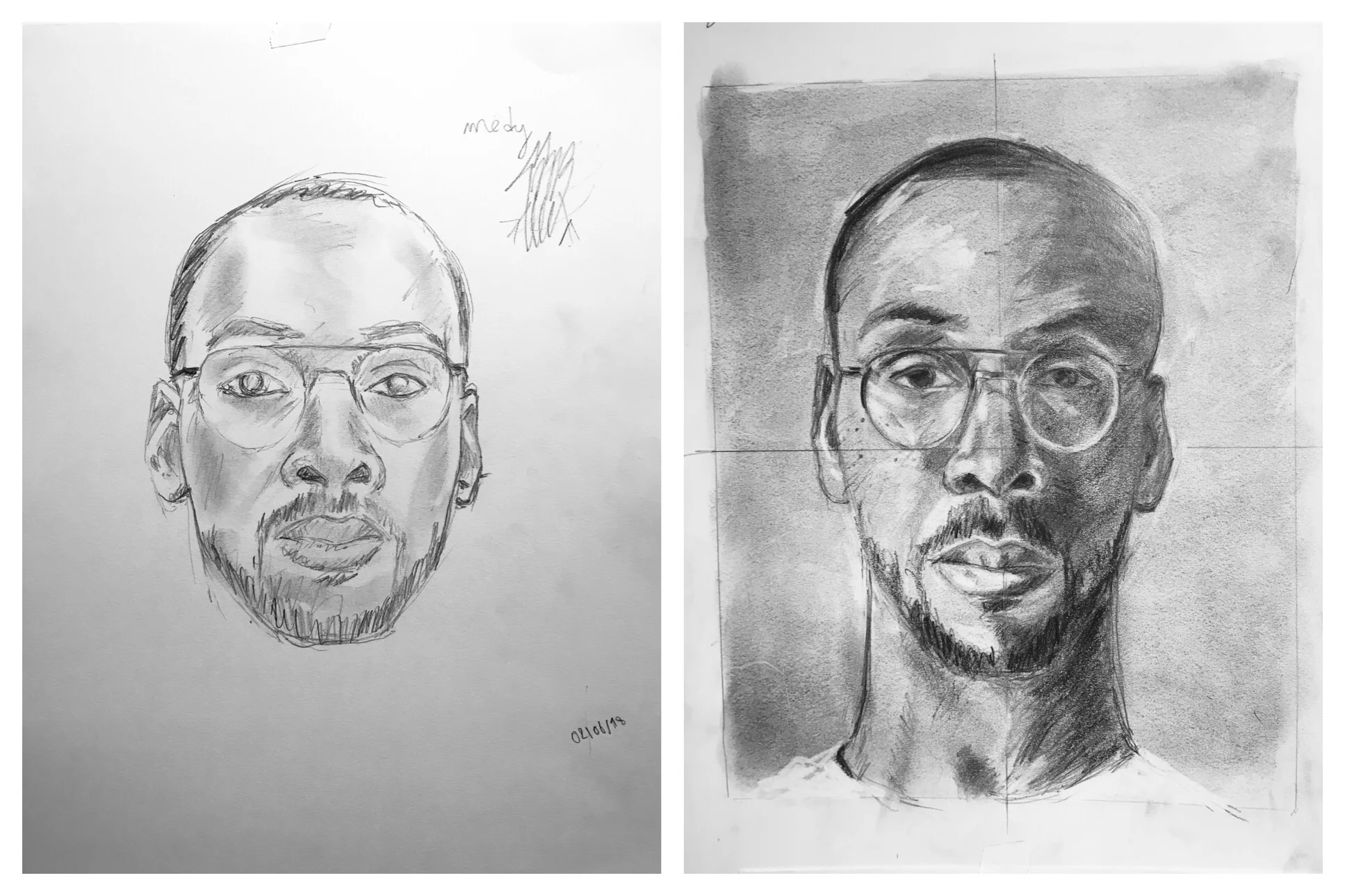 Medy's Before and After Self-Portraits August 2018