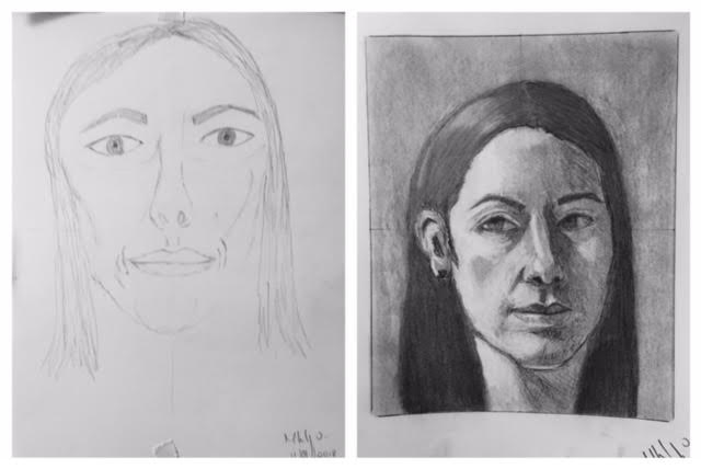 Marcella's Before and After Self-Portraits September 2018 