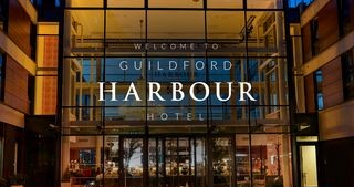 The beautiful, modern Guildford Harbour Hotel and Spa, located in the center of town.