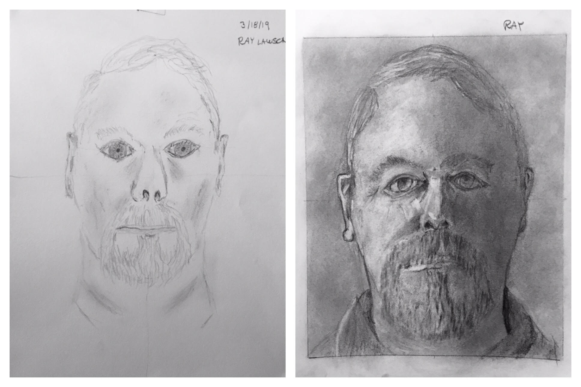 Ray's Before and After Self-Portraits March 2019