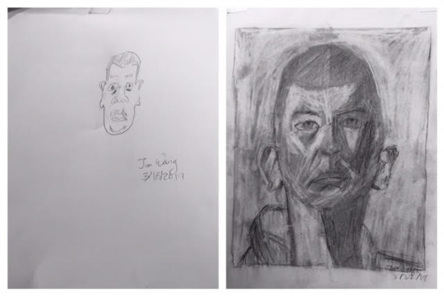 Jim's Before and After Self-Portraits March 2019