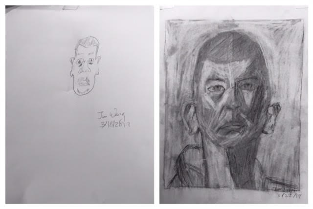 Jim's Before and After Self-Portraits March 2019