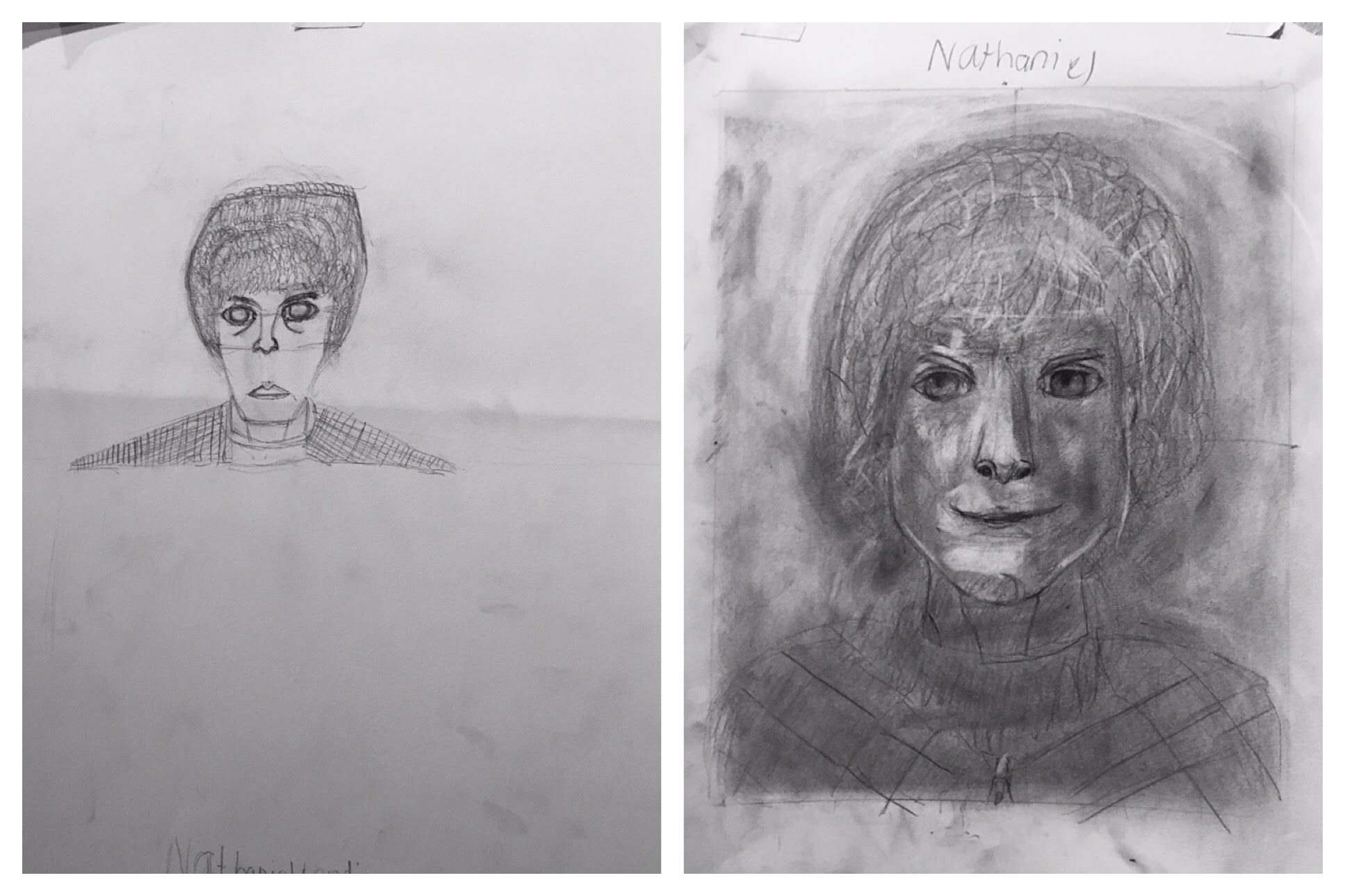 12 Year Old Nathaniel's B&amp;A Self Portraits March 2019