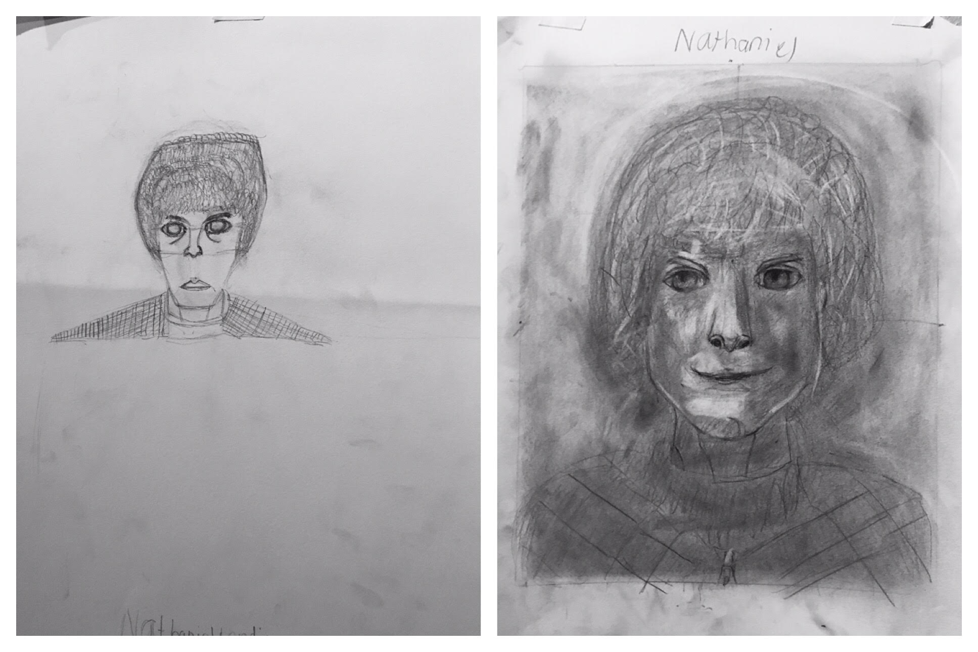 12 Year Old Nathaniel's B&A Self Portraits March 2019