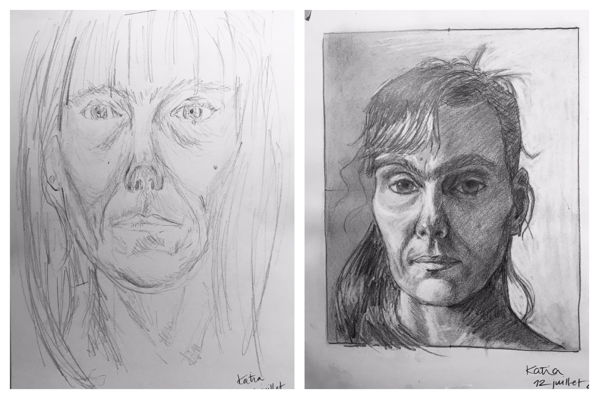 Katia's Before and After Self-Portraits July 2019