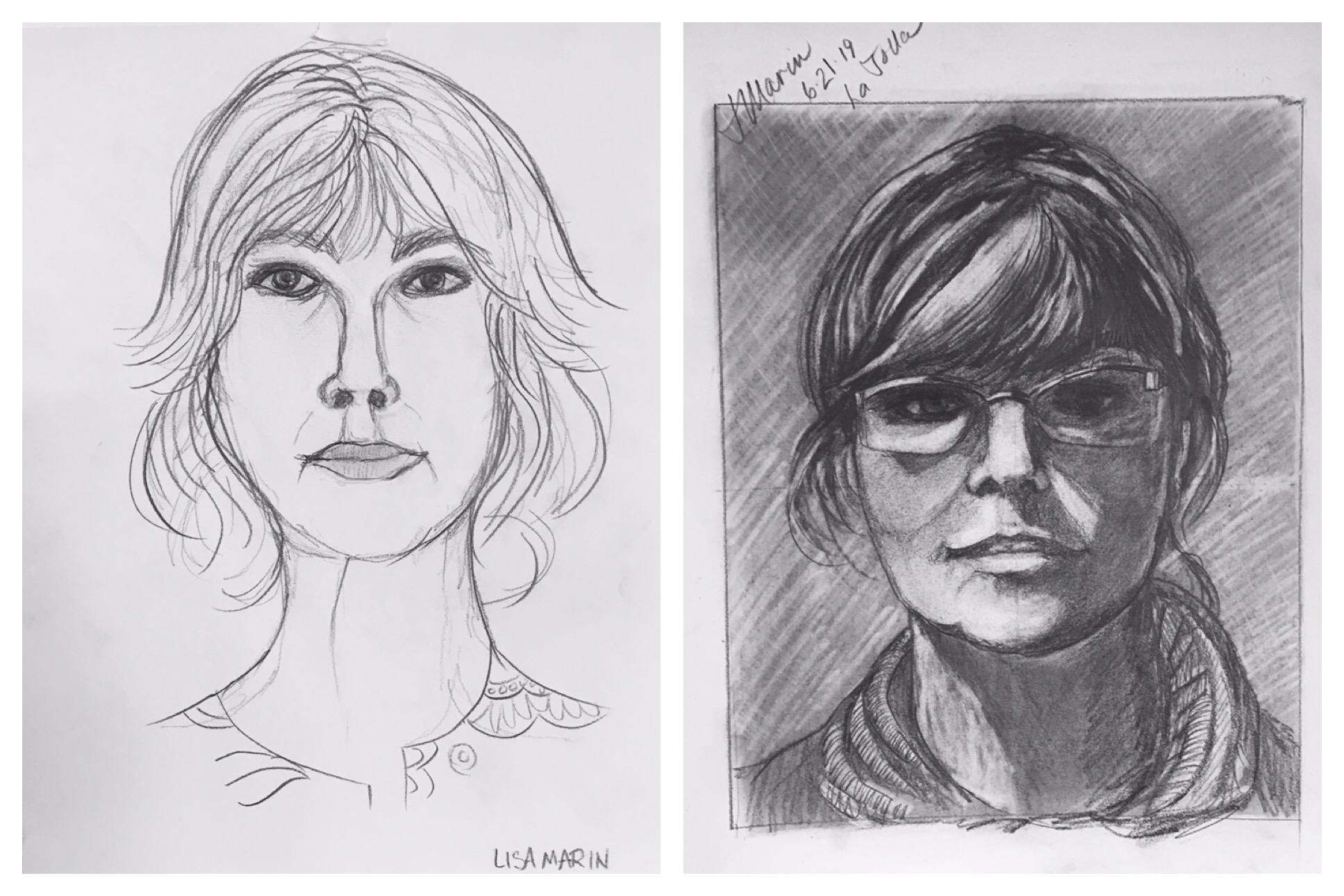 Lisa's Before and After Self-Portraits June 2019