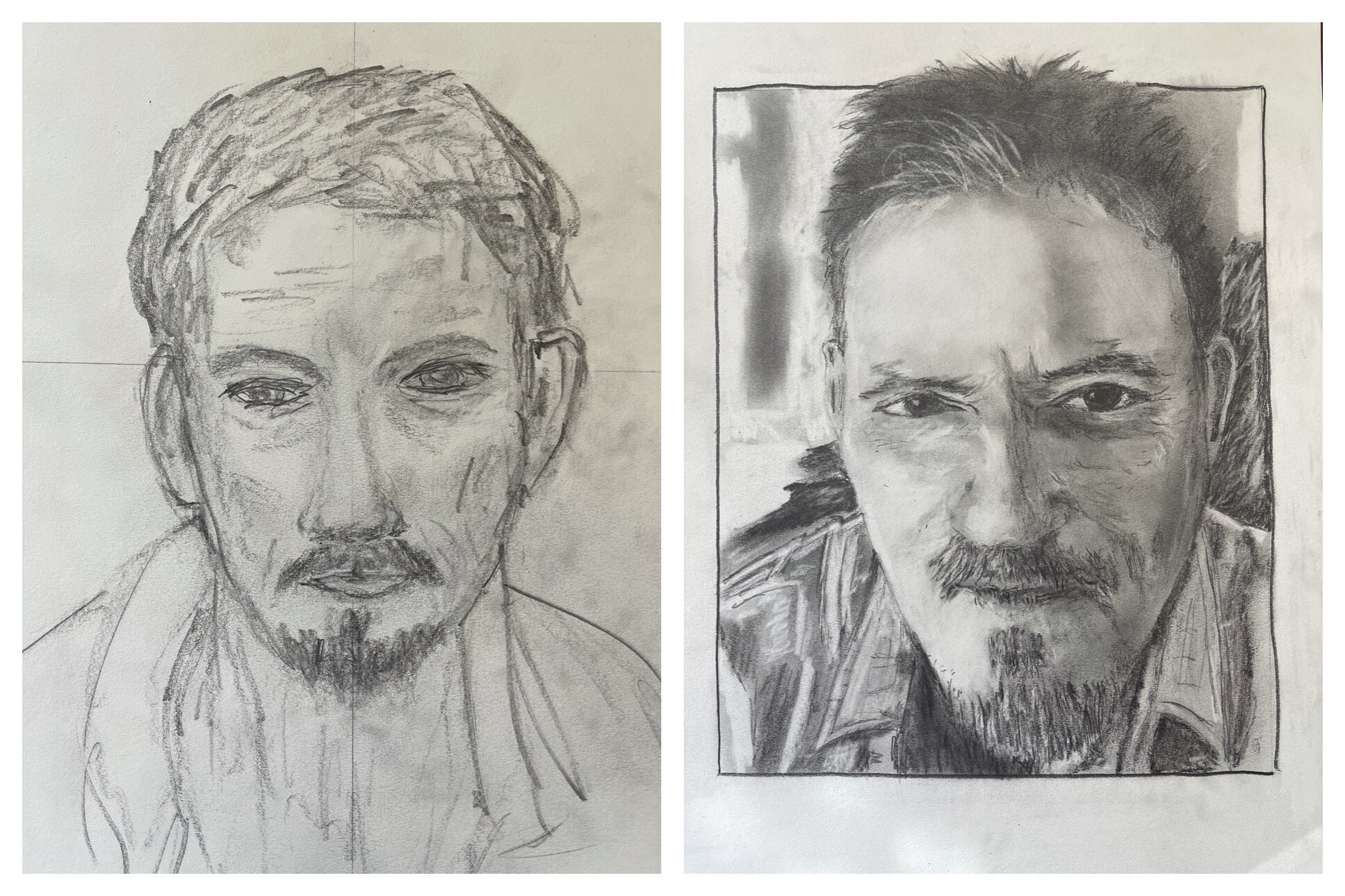 Phil's Before and After Self-Portraits.  Virtual Workshop November 2020