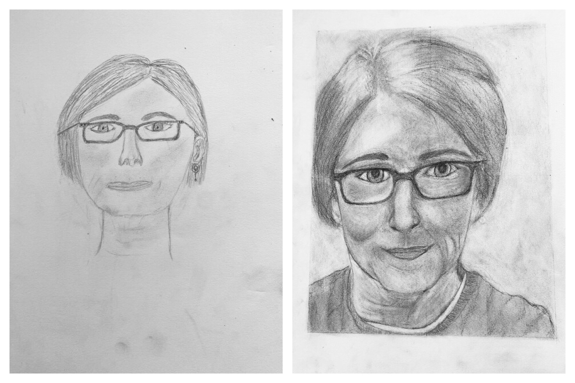 Nancy's Before and After Drawings
