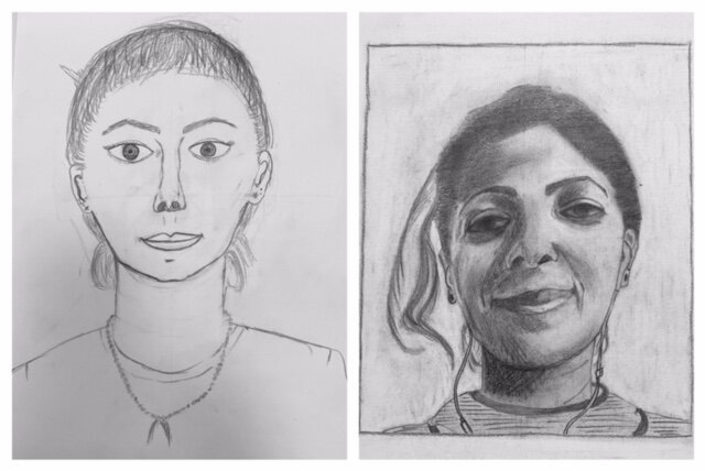 Gurmeen's before and after self-portrait June 21-26, 2021
