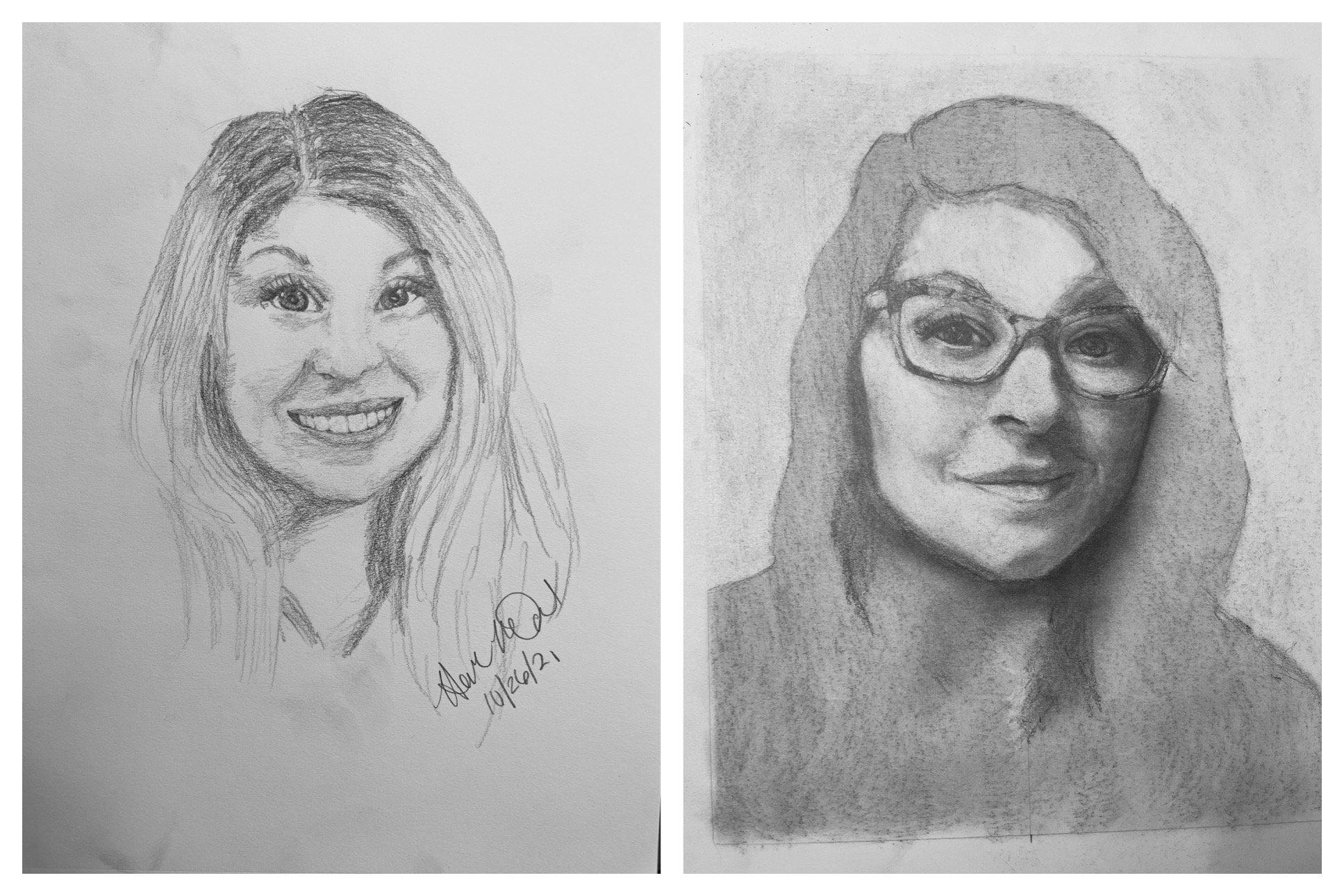 Hannah's Before and After Self-Portraits