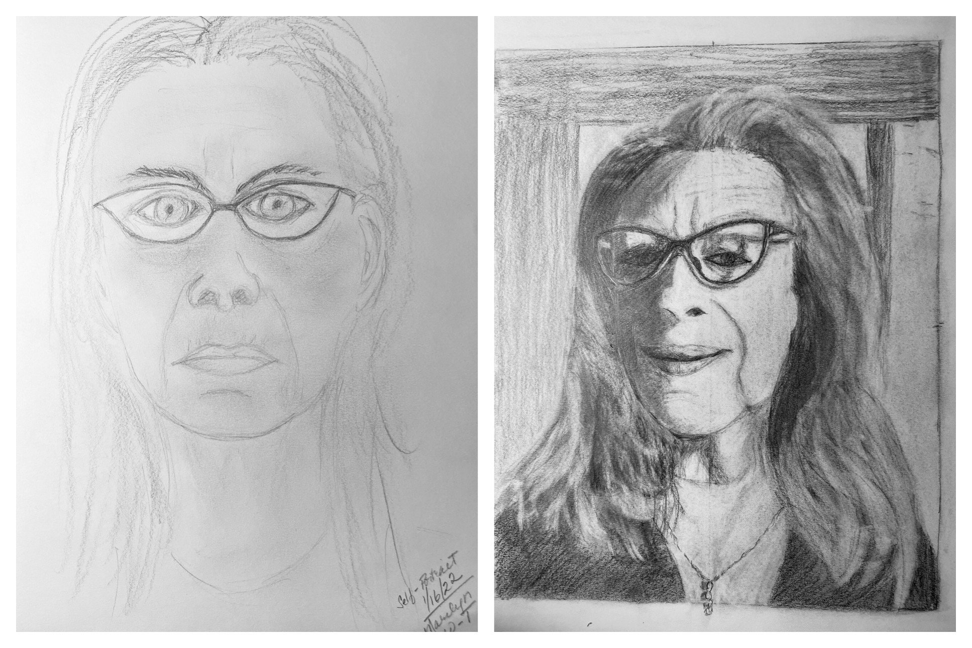Marilyn W-T's Before and After Drawings January 17-22, 2022