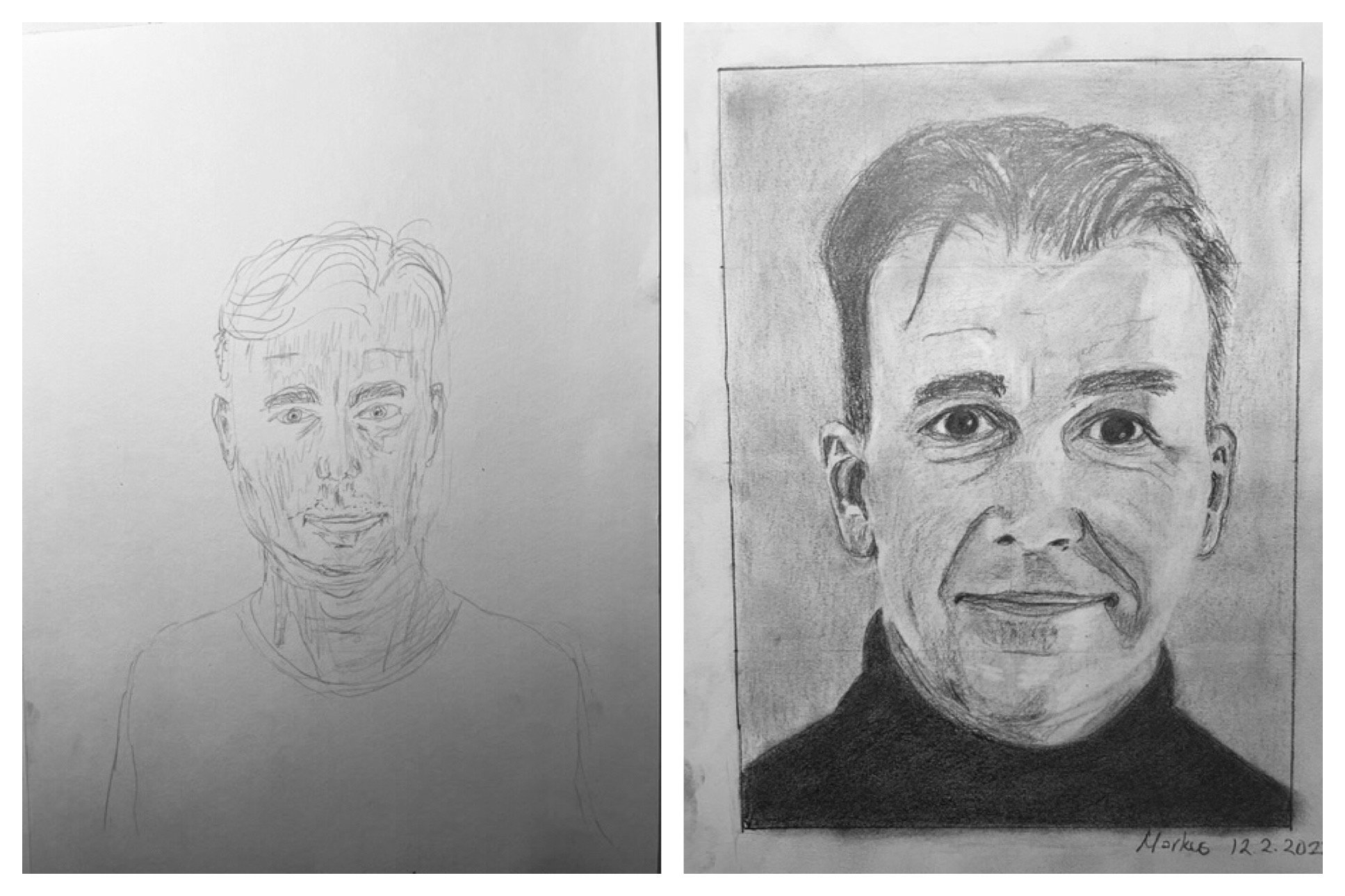 Markus' Before and After Self-Portraits February 7-12, 2022