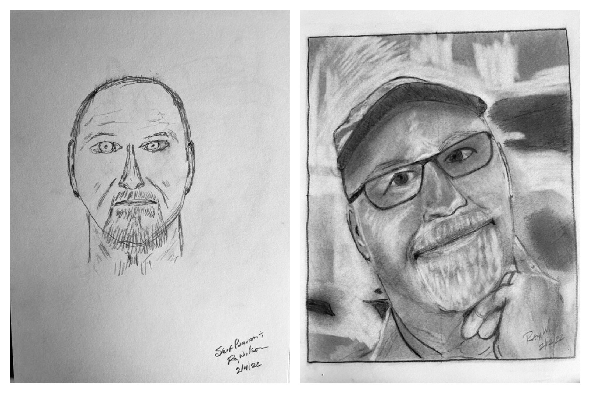 Ray's Before and After Self-Portraits February 7-12, 2022