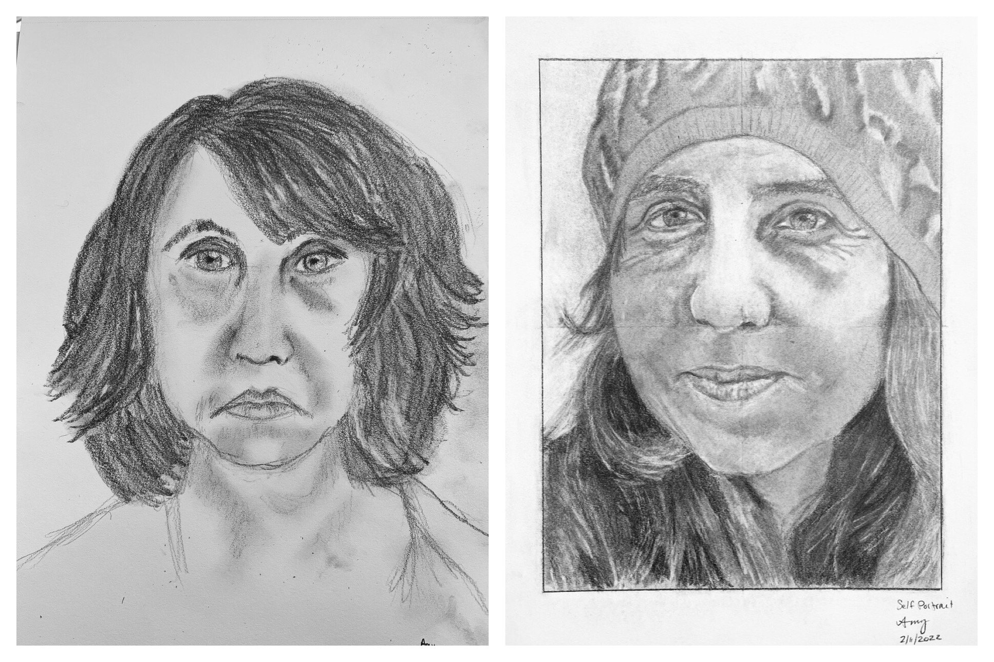 Amy's Before and After Self-Portraits February 7-12, 2022