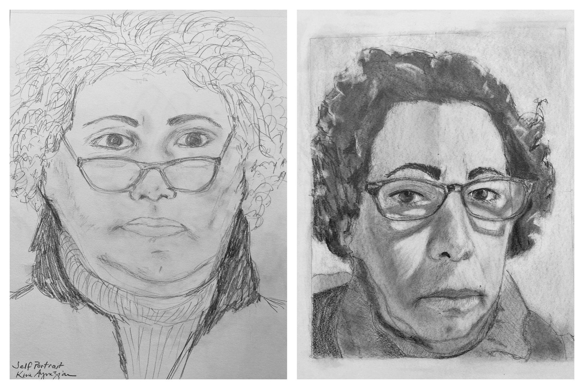 Kim's Before and After Self-Portraits March 7-12, 2022