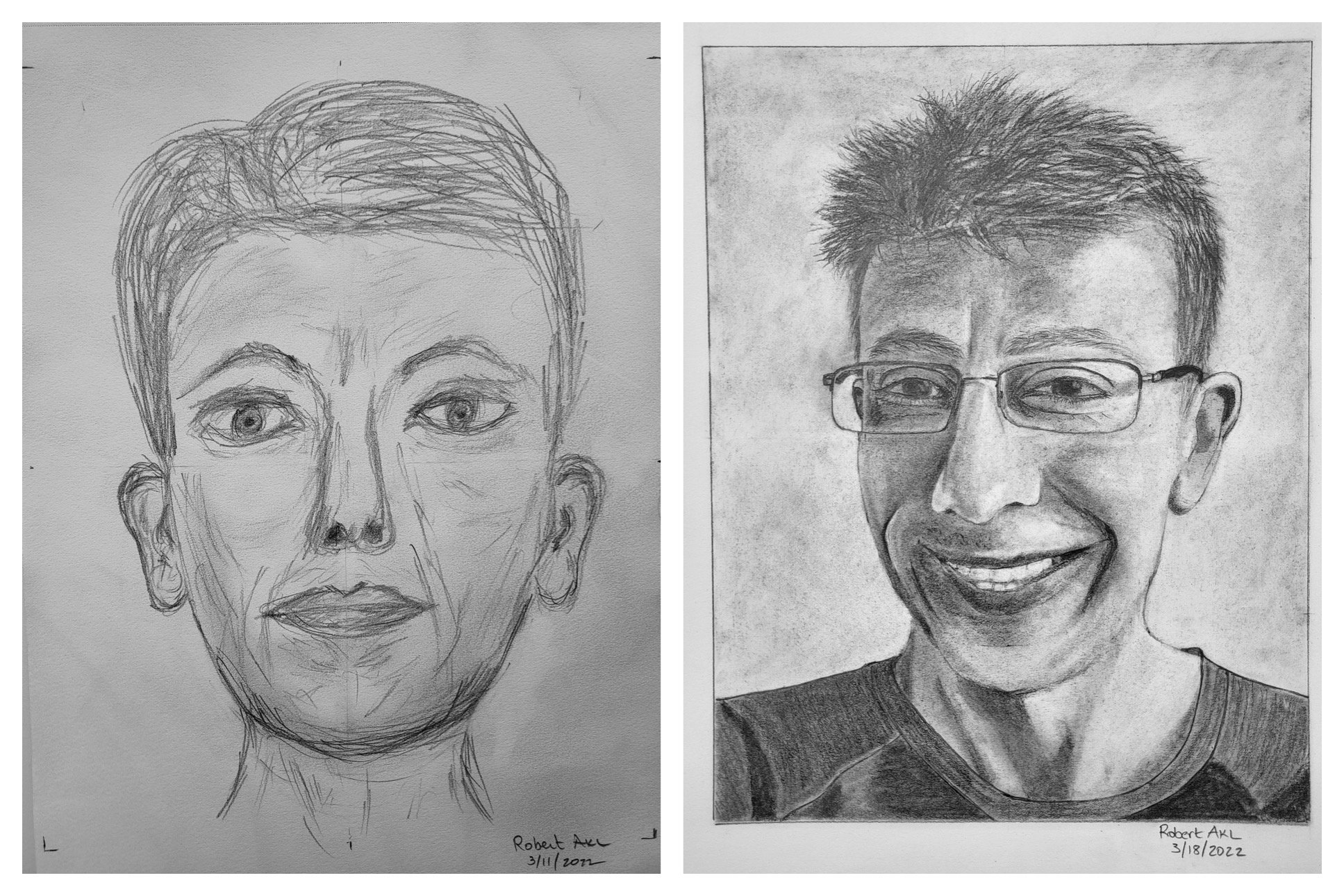 Robert's Before and After Self-Portraits March 14-18
