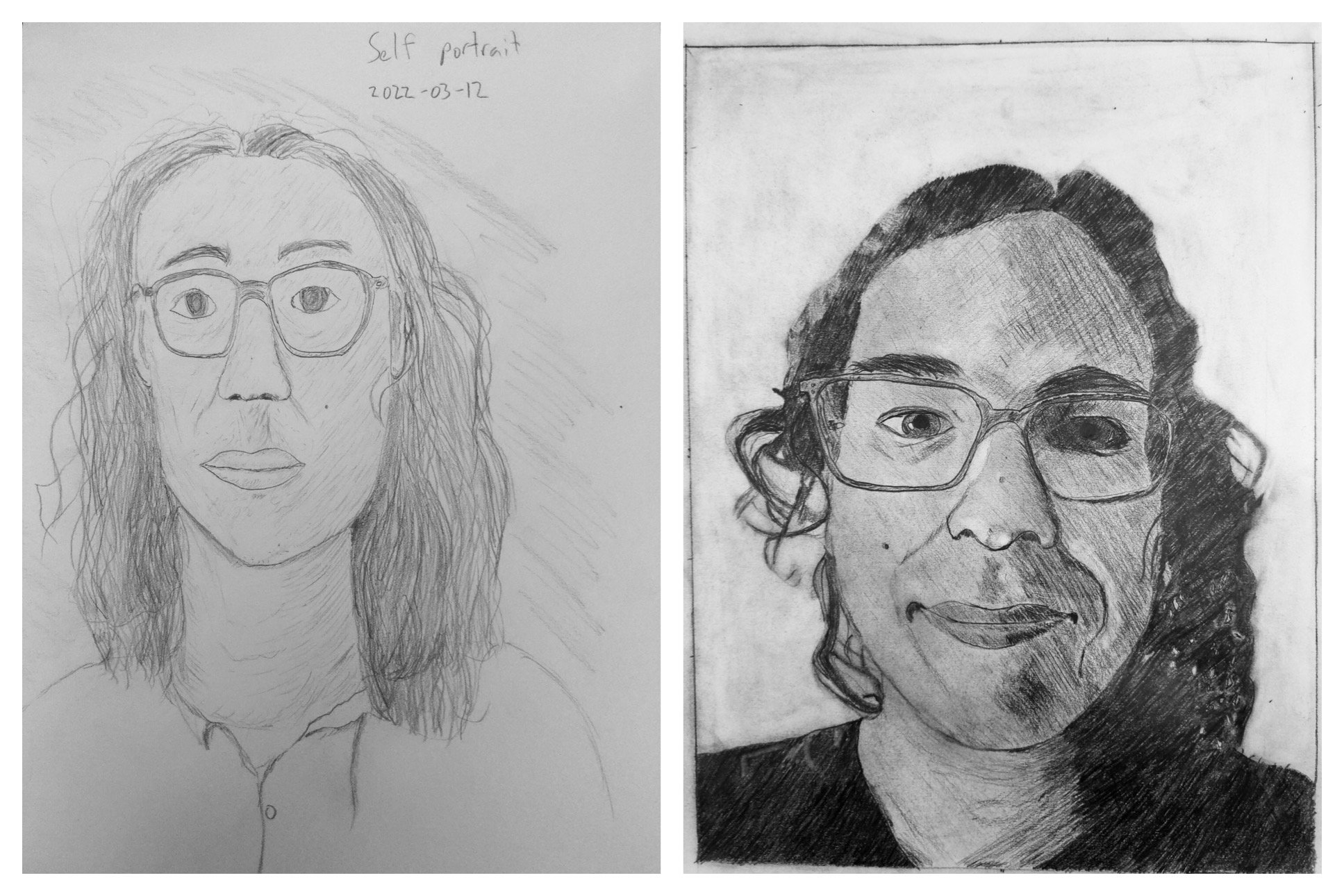 Ethan's Before and After Self-Portraits March 14-18, 2022