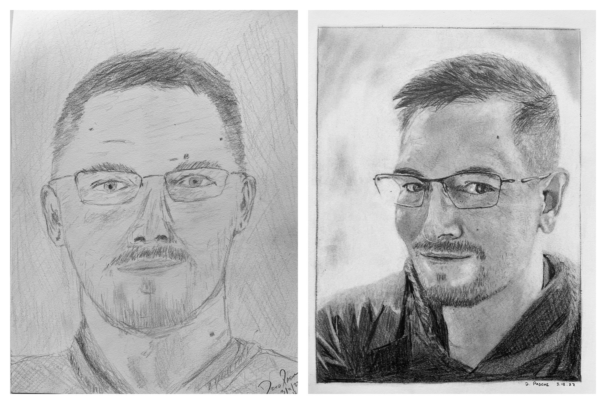 David's Before and After Self-Portraits March 14-18, 2022
