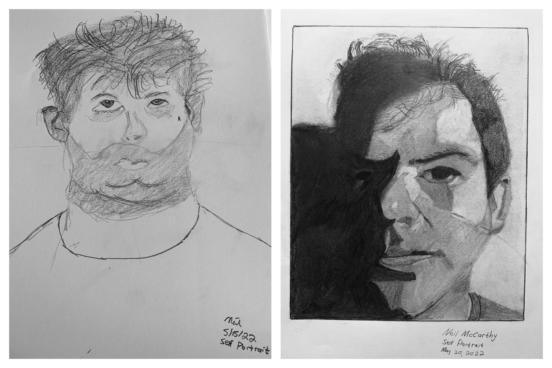 Neil's Before and After Self-Portraits