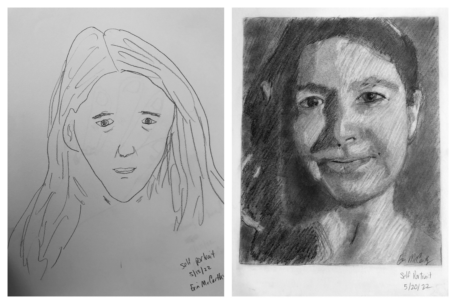 Erin's Before and After Self-Portraits