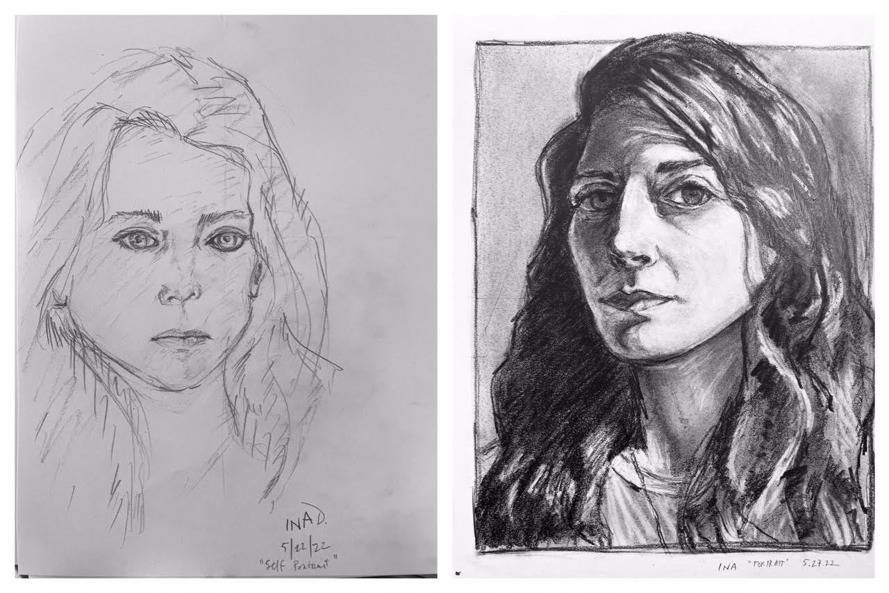 Ina's Before and After Self-Portraits
