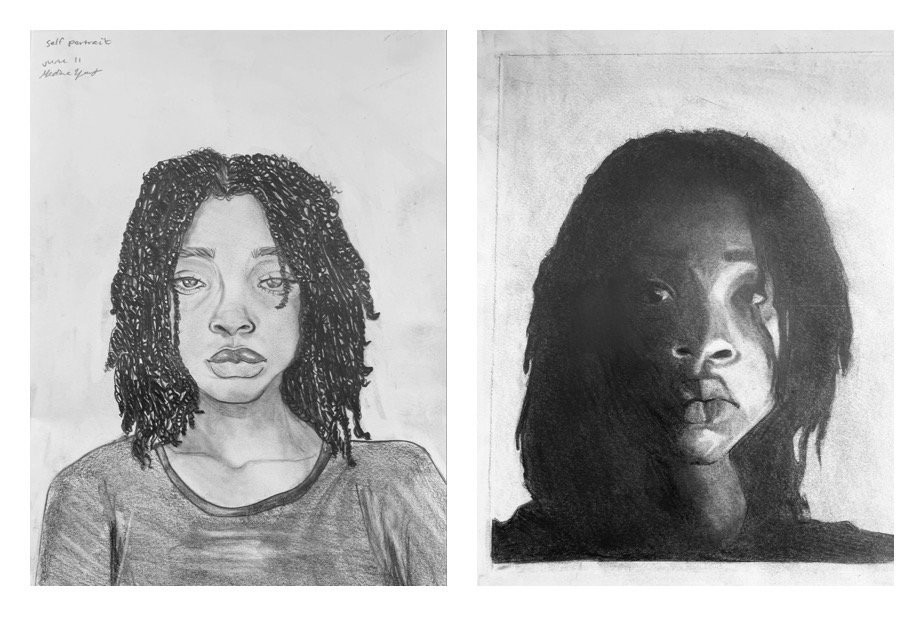 Medina's Before and After Self-Portraits June 13-17, 2022