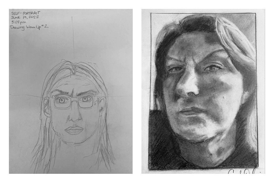 Christina's Before and After Self-Portraits June 20-24, 2022