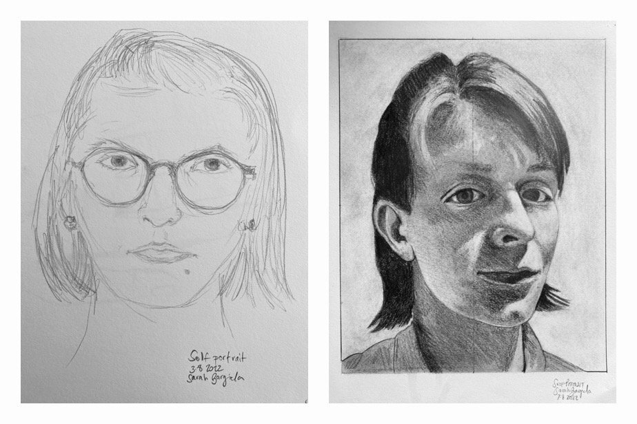 Sarah's Before and After Drawings August 3-7