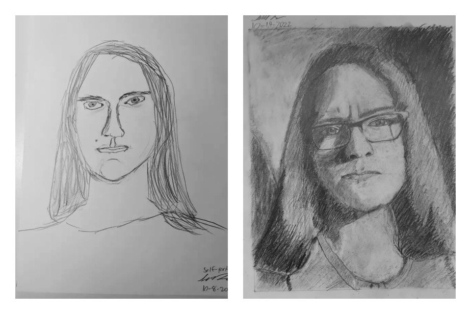 Adam's Before and After Drawings October 10-14, 2022