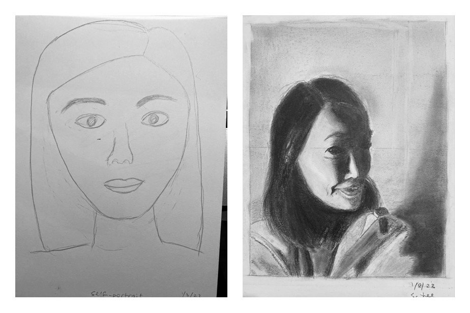 Sharon's Before and After Drawings January 4-8, 2023  