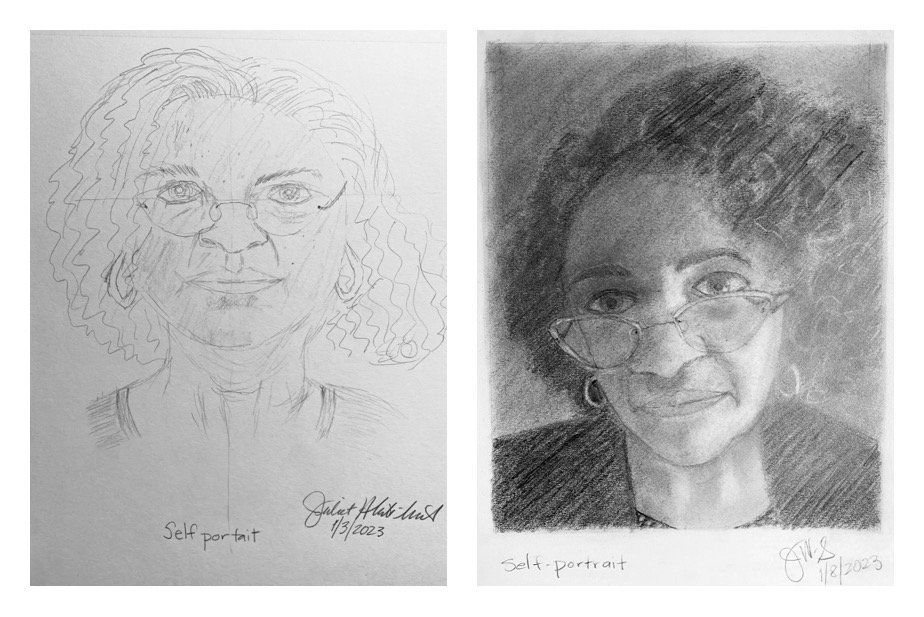 Juliet's Before and After Drawings January 4-8, 2023  