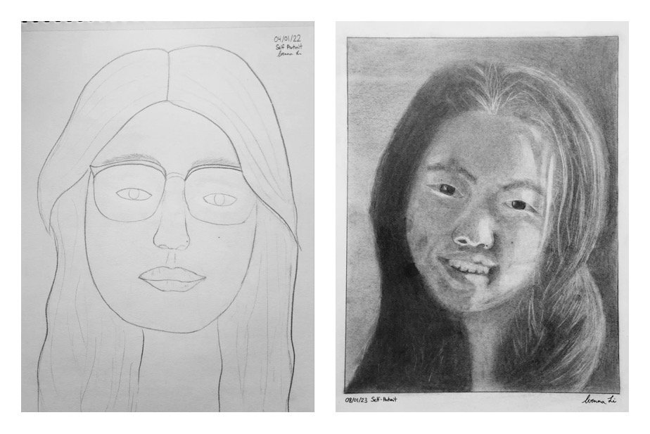 Wenna's Before and After Drawings January 4-8, 2023  