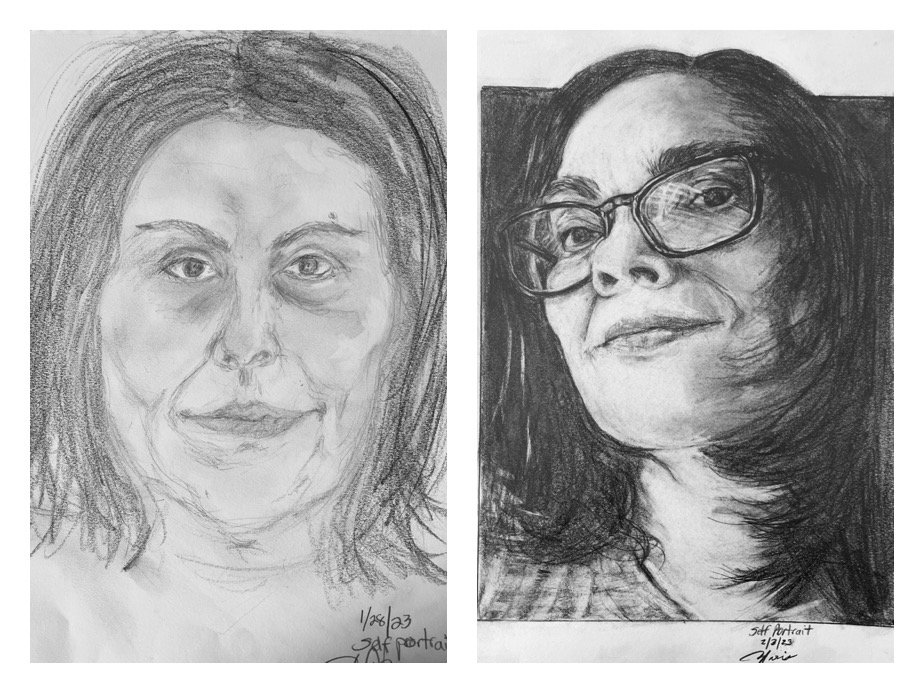 Maria's Before and After Self-Portraits January 30-February 3, 2023