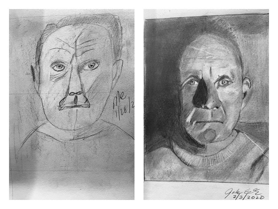 John's Before and After Self-Portraits January 30-February 3, 2023