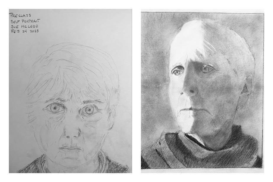 Sue's Before and After Self-Portraits