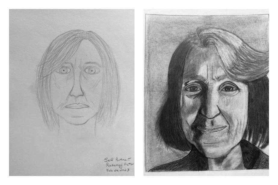 Rasamayi's Before and After Self Portraits