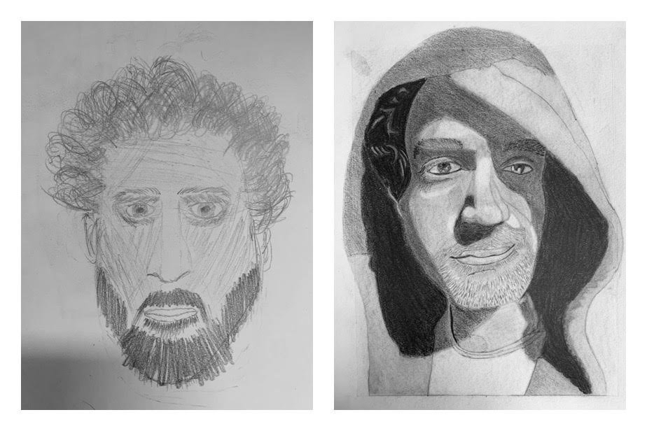 Neel's Before and After Self Portraits