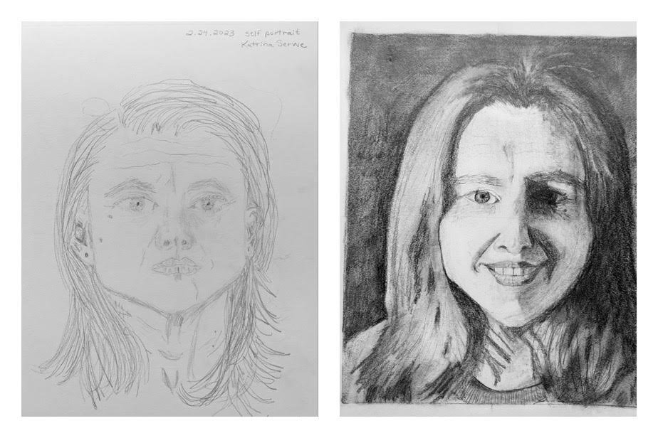 Katrina's Before and After Self Portraits