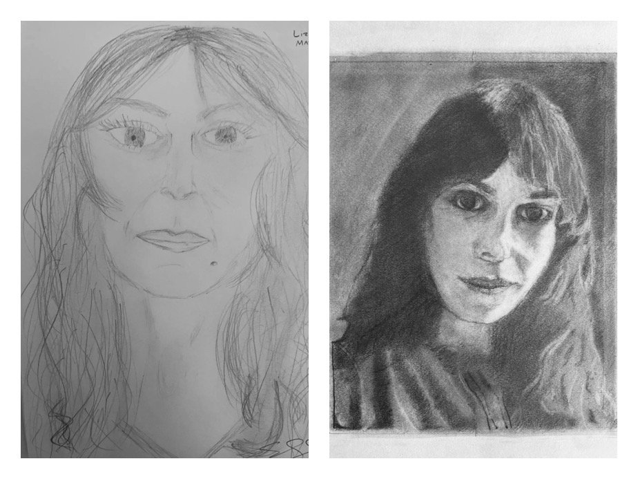 Lizzy S's Before and After Self-Portraits