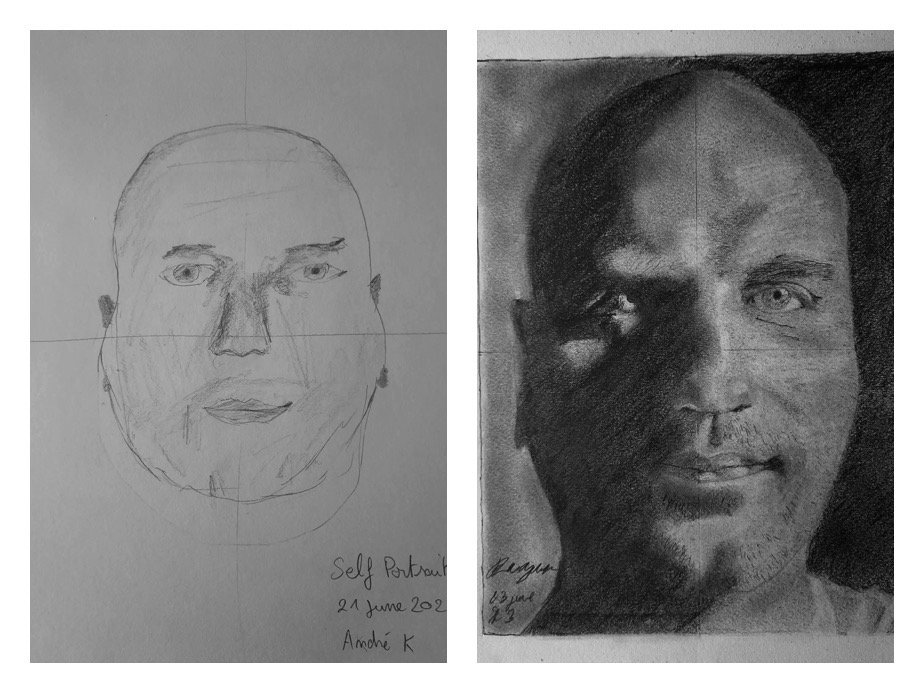 Andre K's Before and After Self-Portraits