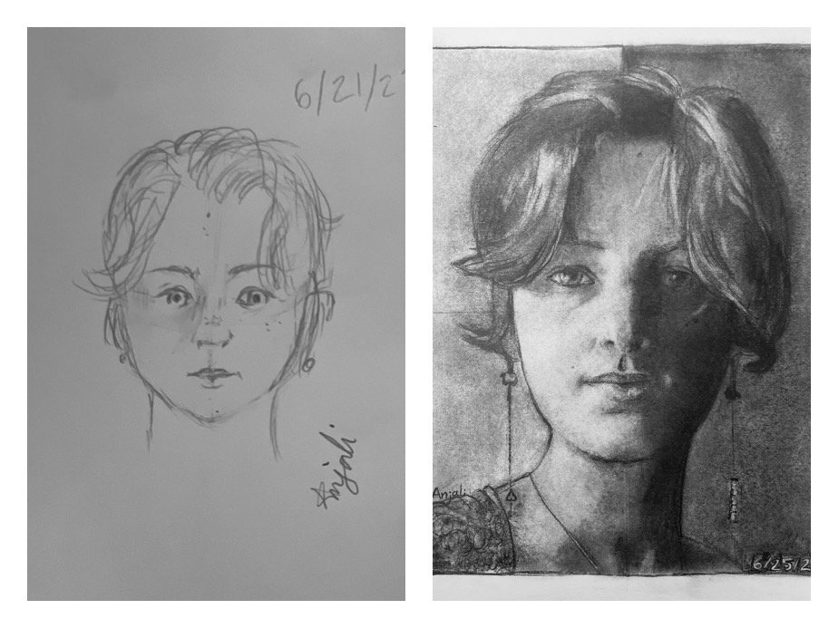 Anjali P's Before and After Self-Portraits